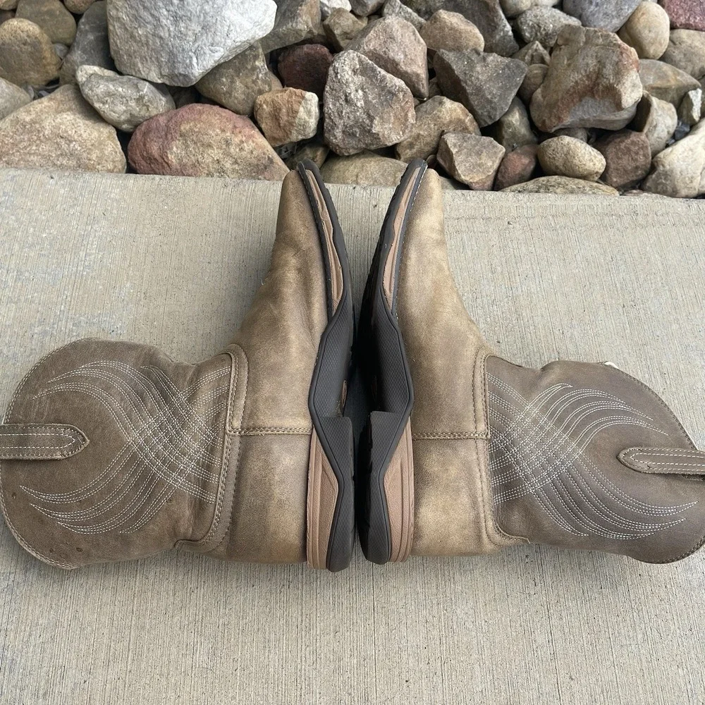 Ariat Anthem Youth Cowboy Boots Brown Leather Square Toe Western 10035778